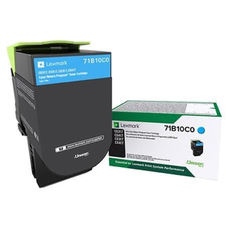 Lexmark Standard Yield Return Program Laser Toner Cartridge - Cyan LEX71B10C0